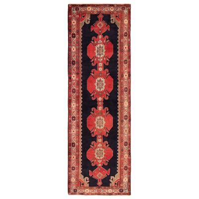 ECARPETGALLERY Hand-knotted Konya Anatolian Navy, Red Wool Rug - 3'1 x 9'7