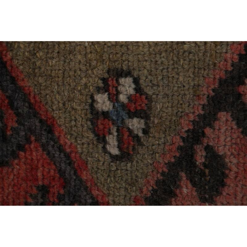 Hand Knotted Oriental 100% Wool Carpet Traditional Geometric Oranges & Rust Tabriz Runner Rug - 9' 10'' X 3' 1''