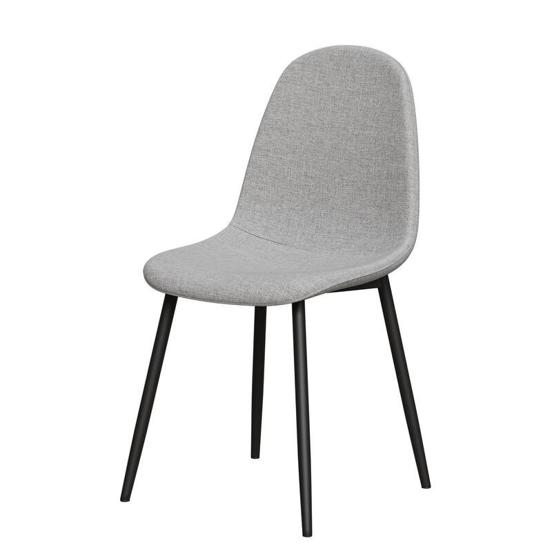 Grey Fabric Metal Dining Chairs Set of 4 with High Back Support - 16.53” W x 18.9" D x 33.5" H