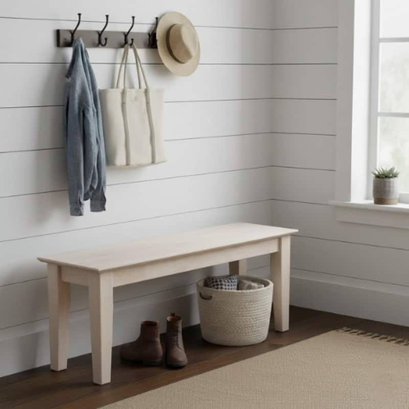 48-inch Solid Wood Shaker Style Entry Bench