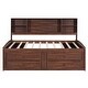 preview thumbnail 11 of 10, Full Size Wooden Captain Bed with Storage Shelves, Drawers, and Cabinets