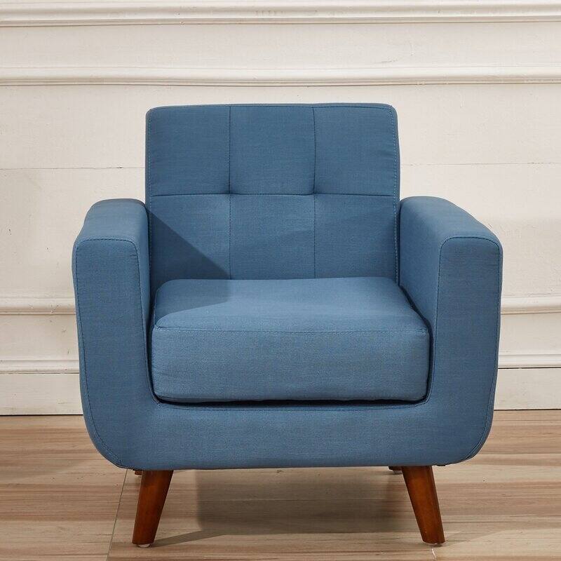 Grace Mid-Century Tufted Upholstered Rainbeau Living Room Sofa, Loveseat, and Chair 3-piece Set