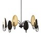 preview thumbnail 8 of 13, Uttermost Warwick 6 Light Matte Black Chandelier - 41.5"W x 41.5"D x 19"H