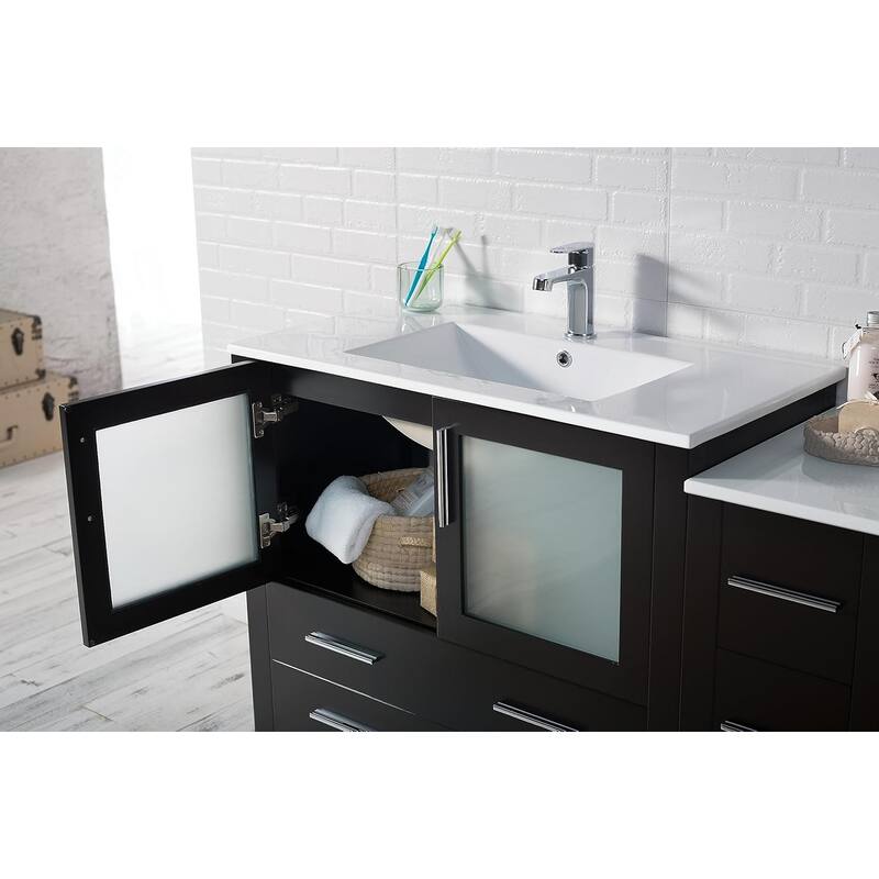 Blossom Sydney 84" Solid Wood Double Sink Bathroom Vanity with Cabinet