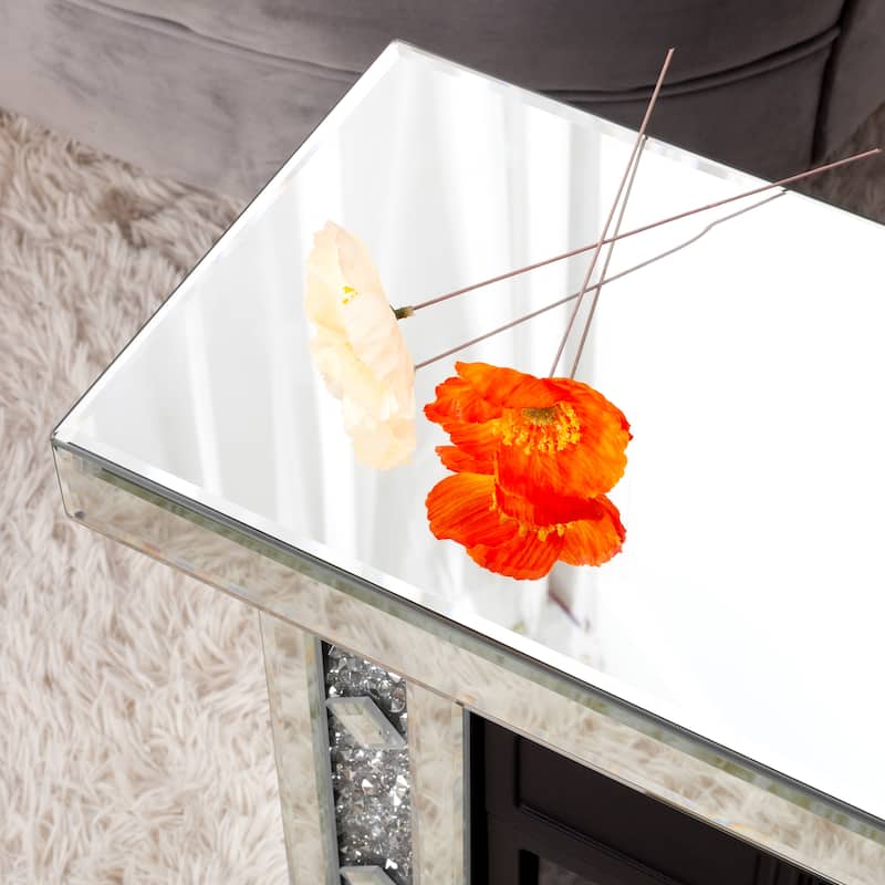 29.13'' W Modern Electric Fireplace with Mirrored Mantel