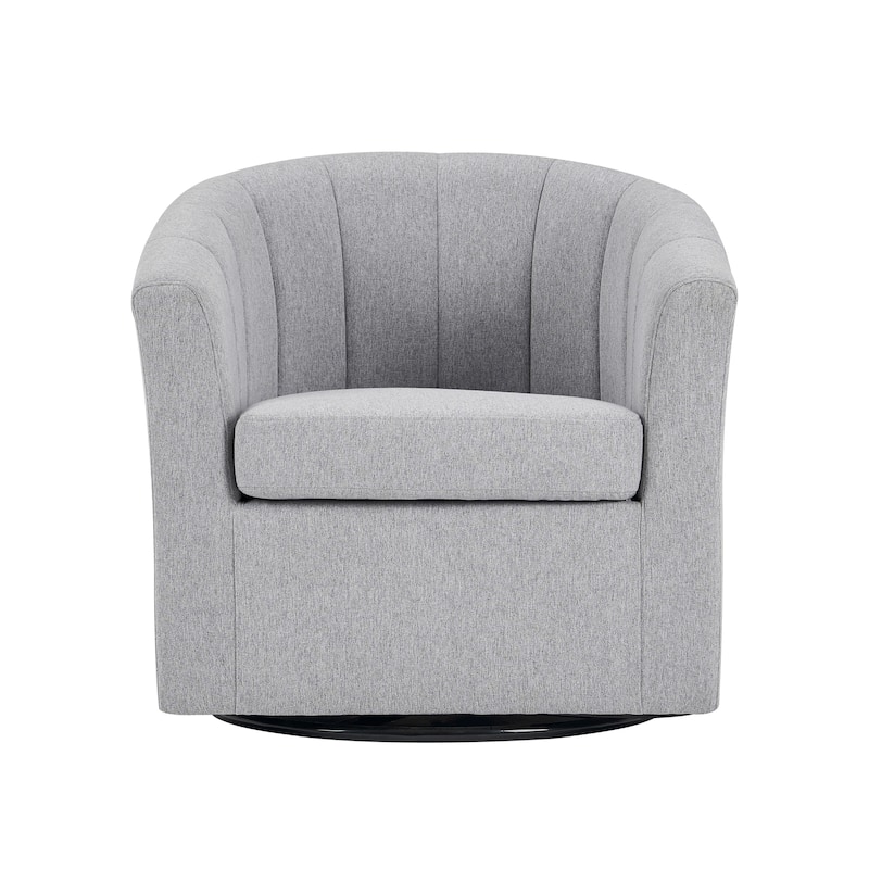 Porthos Home Matilde Swivel Fabric Barrel Accent Chair with Removable Seat Cushion