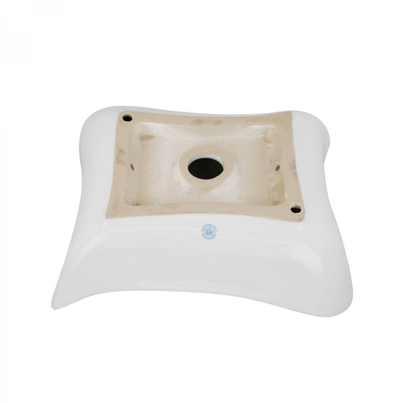 23" Squirly White Ceramic Bathroom Vessel Sink for Vanity Counter