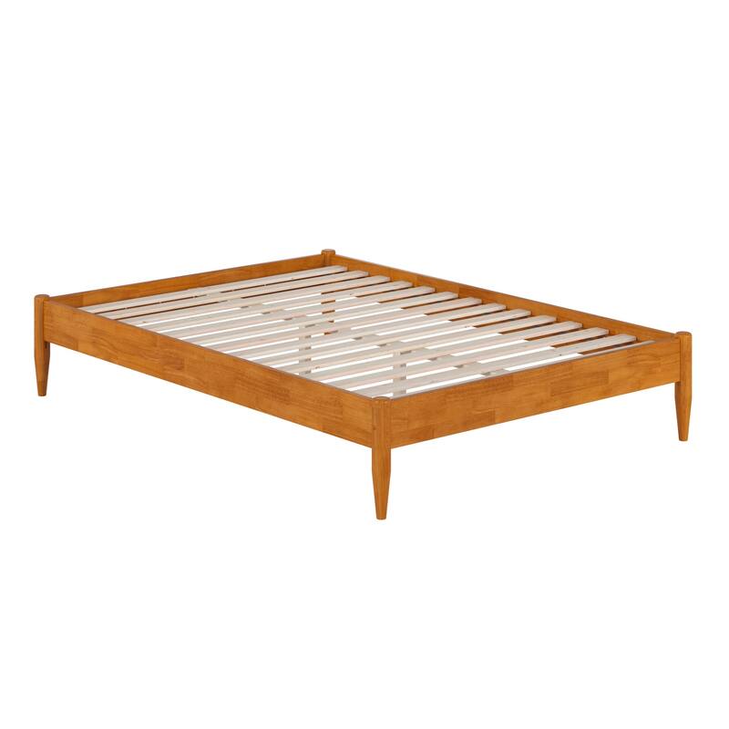 Platform Bed Frame - Full Size, Light Toffee - Solid Wood, No Box Spring Needed, Underbed Storage