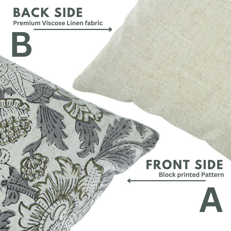 Fabdivine Grey Viscose Linen Fall or Farmhouse Decorative Pillow- Akashganga