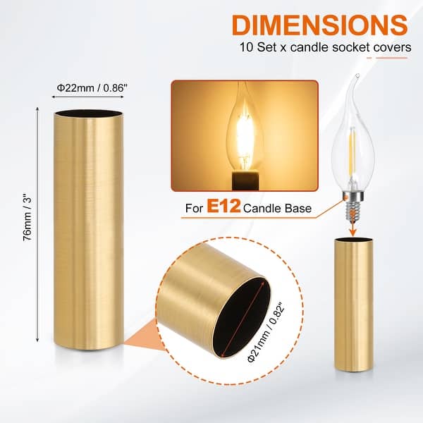 dimension image slide 94 of 102, Metal Chandelier Socket Sleeves Insulation Heat Shrinkable