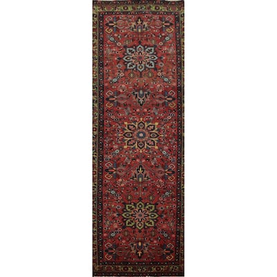 Hand Knotted Oriental 100% Wool Carpet Traditional Floral Oranges & Rust Tabriz Runner Rug - 10' 11'' X 2' 10''
