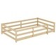preview thumbnail 55 of 70, Full Size Montessori Floor Bed with Safety Fence, Solid Pine Wood Frame, Kids Low-Profile Bed for Boys and Girls, Easy Assembly