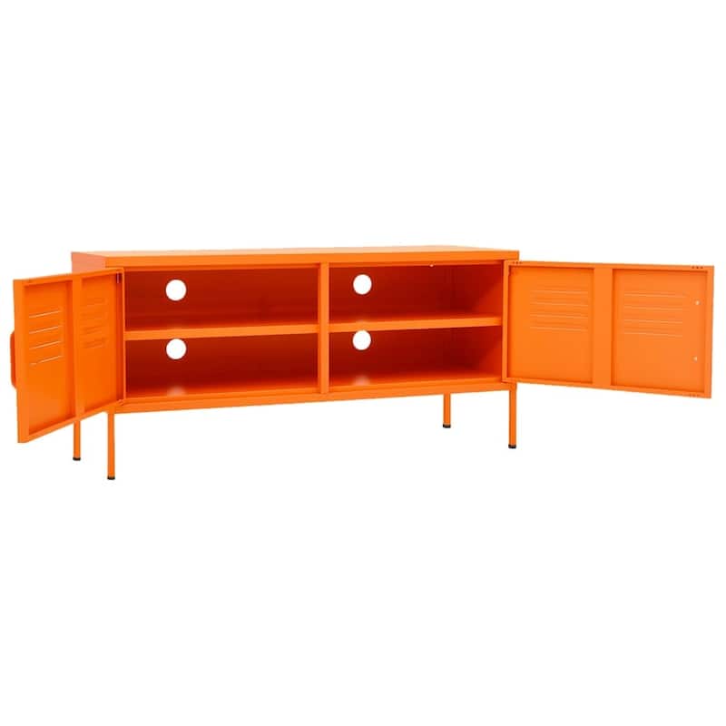 vidaXL TV Stand TV Unit Sideboard Home TV Console Media Unit Cupboard Steel - 41.3" x 13.8" x 19.7"