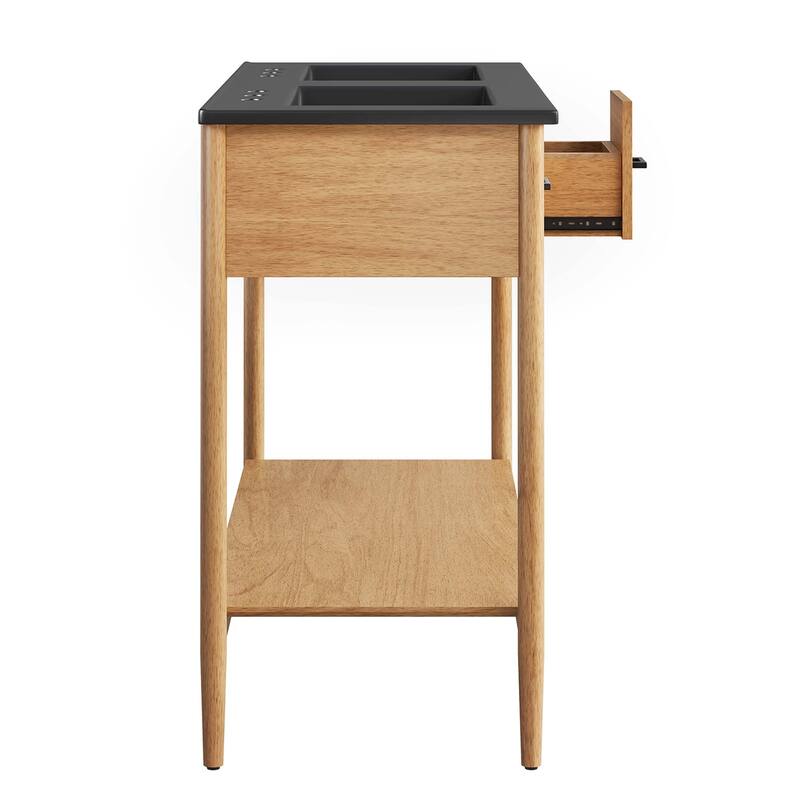 Zaire 18"/24"/30"/36"/48" Bathroom Vanity with Black Sink Top