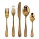 preview thumbnail 1 of 0, Coccodrillo Bronzo 5-piece Stainless Steel w/PVD Titanium Coating Flatware Set coccodrillo bronzo - Service for 1