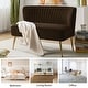 preview thumbnail 81 of 114, HULALA HOME Monica Modern Velvet Curved Tufted Back Loveseat with Metal Tapered Legs
