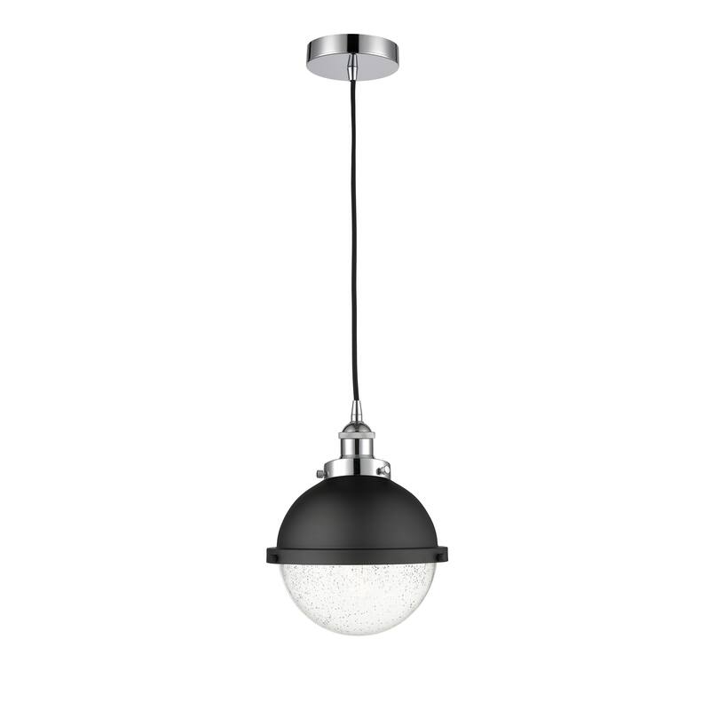 Innovations Lighting Hampden - 1 Light 9" Cord Hung Mini Pendant - Polished Chrome/Seedy