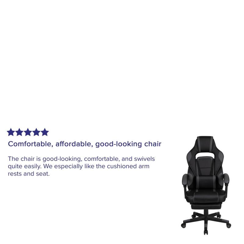 Ergonomic Gaming Chair -Recline Back/Arms, Footrest, Massaging Lumbar