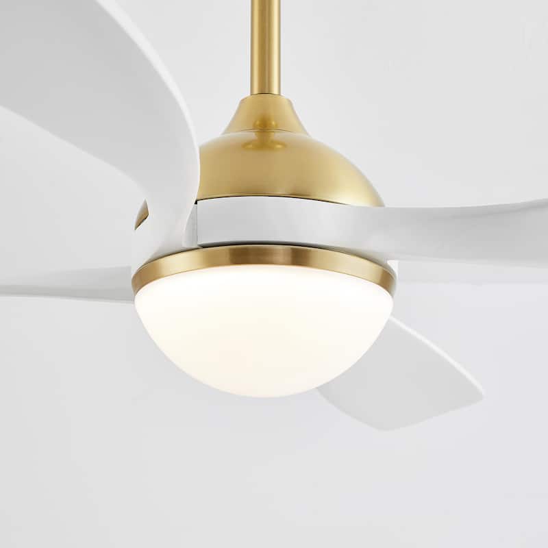 MLiAN 54 inch 4 Soild Wood Blades Smart LED Ceiling Fan with Remote - 54"