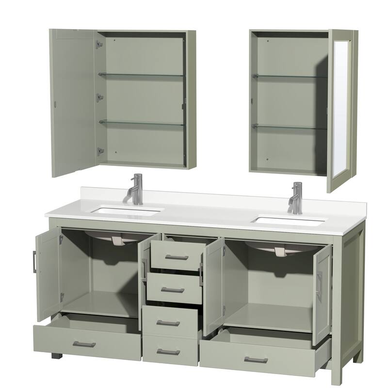Wyndham Collection WCS141472D-QTZ-UNSMED Sheffield 72" Free Standing
