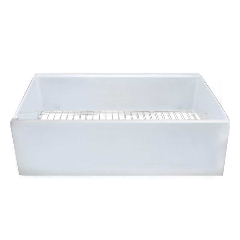 32.5 inch Fireclay Farmhouse Workstation Sink with Grid & Cutting Board - 32.5" x 19" x 10"