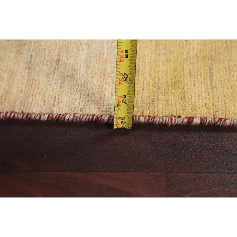 Contemporary Gabbeh Kashkoli Oriental Runner Rug Wool Handmade Carpet - 2'2" x 9'9"
