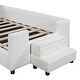 preview thumbnail 27 of 25, Bear Shaped Headboard Platform Bed Frame, Velvet Upholstered Daybed, Lift Up Storage Floor Bed with Breathable Mesh Fence