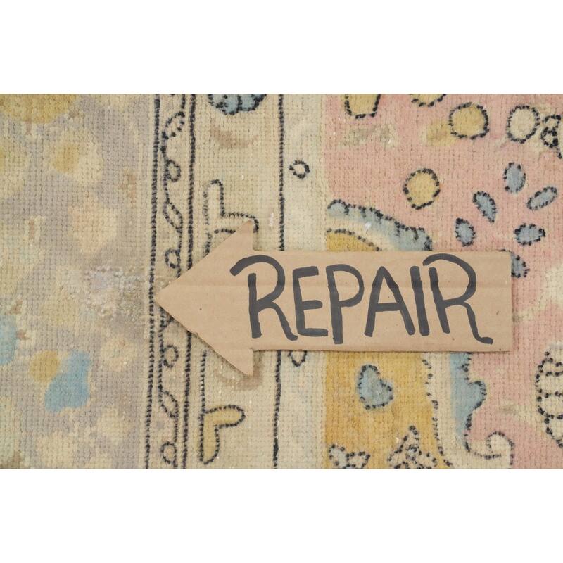 Hand Knotted Oriental 100% Wool Carpet Traditional Floral Pink Tabriz Area Rug - 10' 8'' X 7' 10''