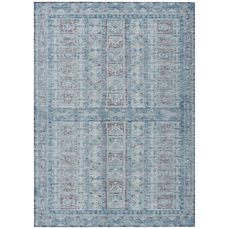 Machine Washable Indoor/Outdoor Global Traditional Chantille Rug