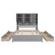 preview thumbnail 23 of 22, Cottage Style Queen Size Platform Bed with 4 Drawers Under-Bed,Headboard with Multiple Storage Shelves