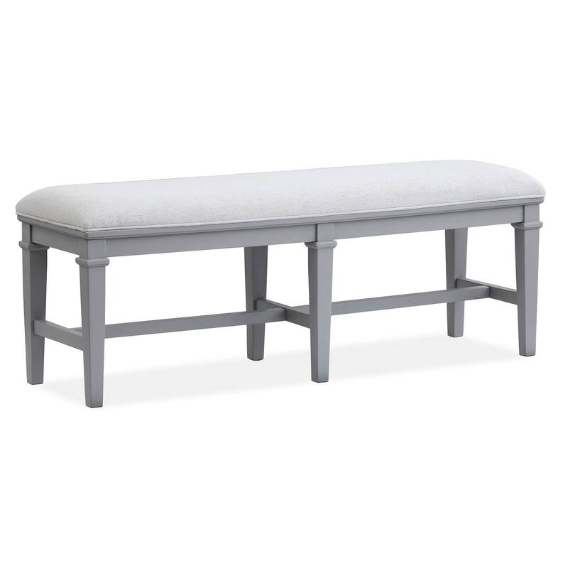 Magnussen Home Charleston Harbor Gray Upholstered Bench - 54''W x 16''D x 19''H