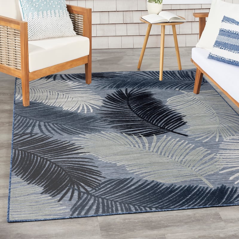 Nourison Suncoast Indoor/Outdoor Nature Area Rug. - 4'x6' - Denim