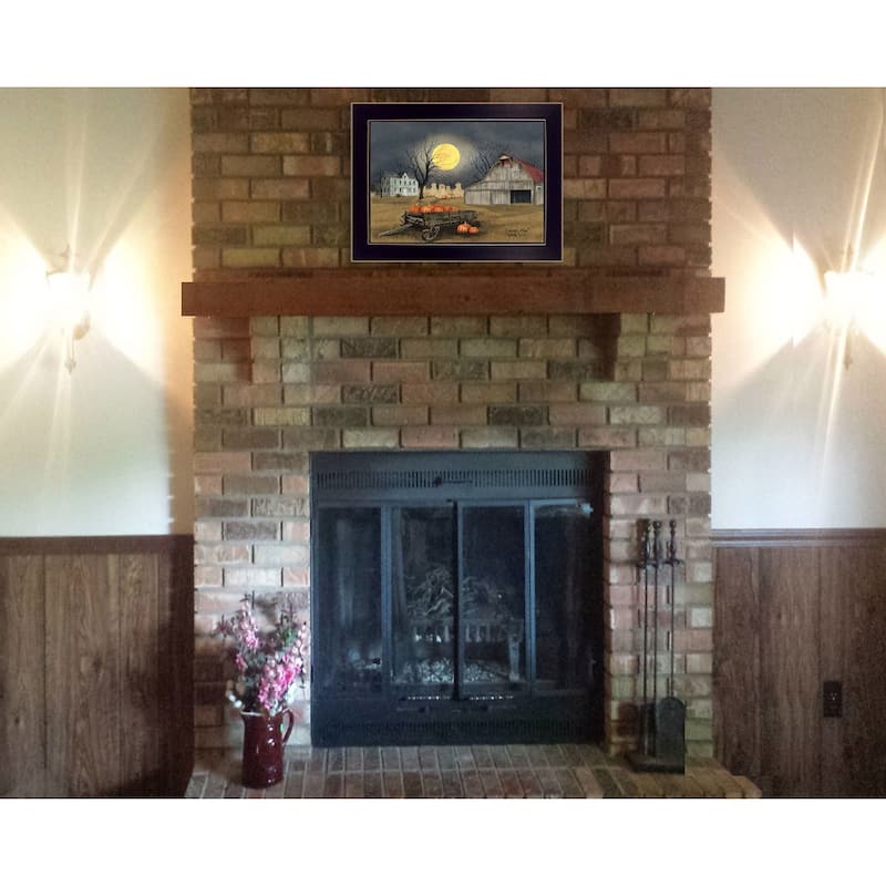 TrendyDecor4U Traditional "Harvest Moon" Framed Print Wall Art by Billy Jacobs - Earthtone