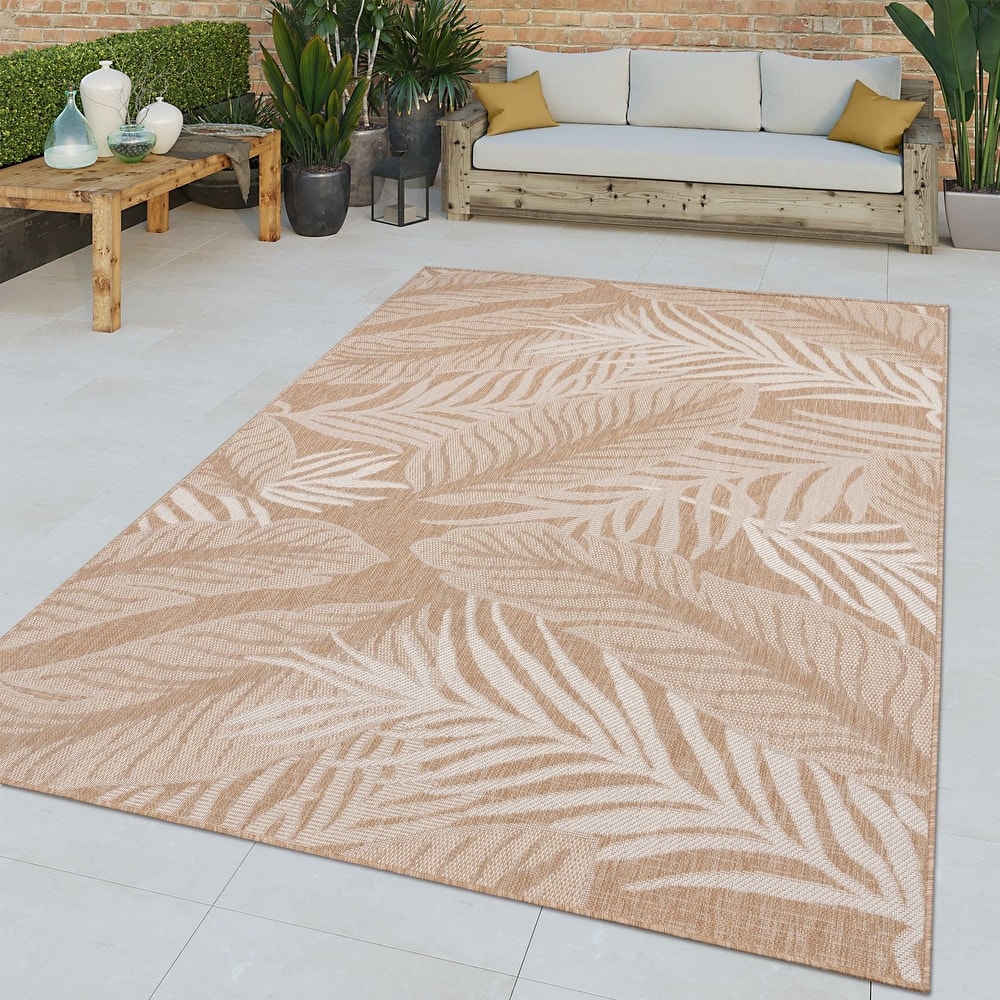 Indoor & Outdoor Rug with Palm Leaf Pattern