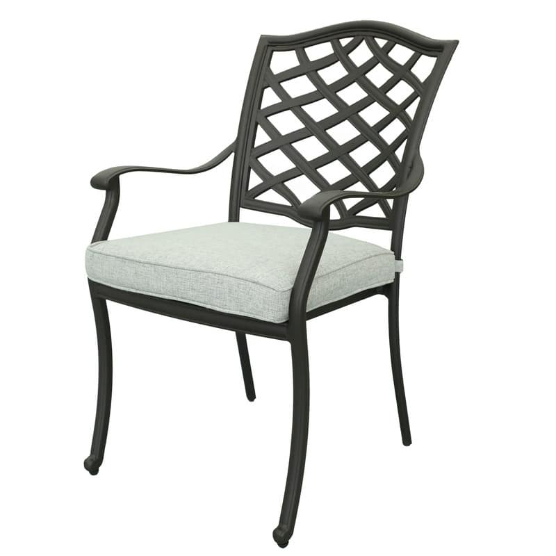 Torino Aluminum 5 Piece Round Dining Set with 4 Arm Chairs - N/A