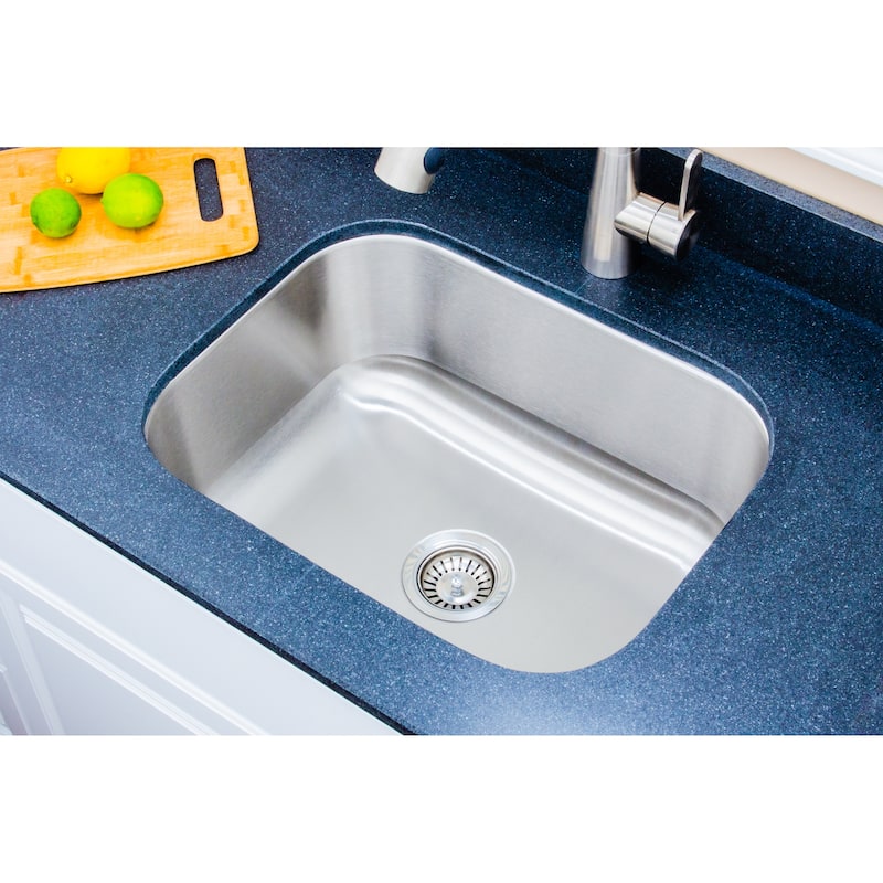 Wells Sinkware Craftsmen Series 23-inch 18-gauge Undermount Single Bowl Stainless Steel Kitchen Sink Package