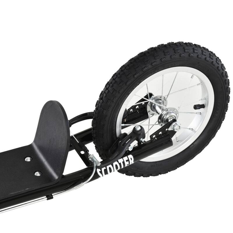 Steel Aluminum Kick Scooter with Adjustable Handlebar - 53.25"L x 22.75"W x 34.75"-37"H