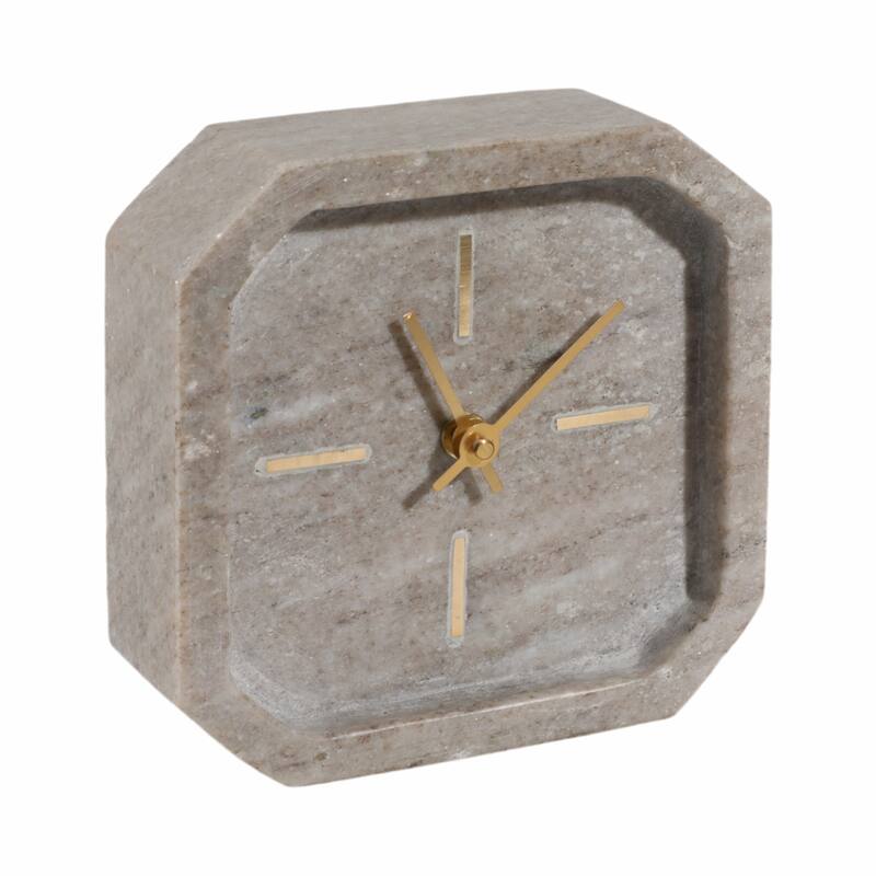 Modern Glam Marble & Stone Clock for Home Decor