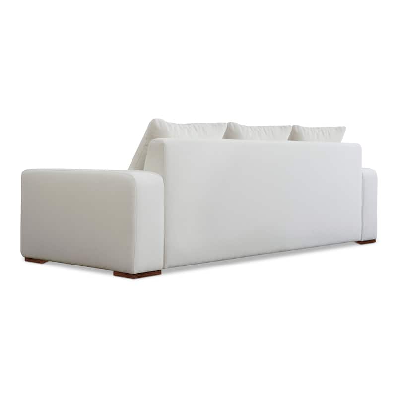 NADAAL STUDIOS Cavan Sofa, Wide Track Arms, Reversible Back Cushions, Feather-Fiber Bench Seat, Ivory