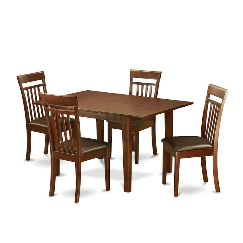 Small Space Dinette Set - 7 Piece Dining Table & Chairs - Solid Wood Kitchen Table Set