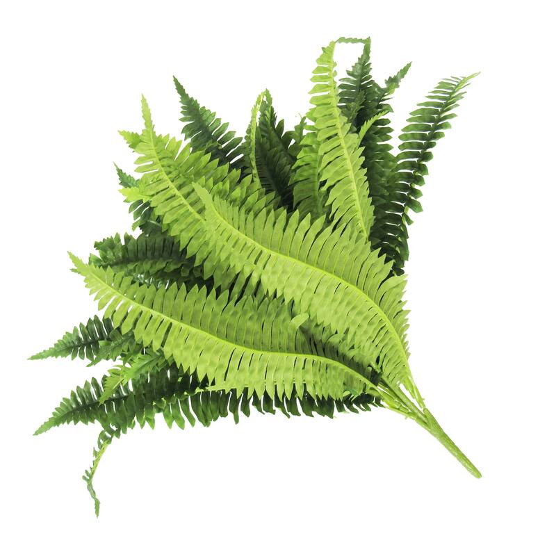 Artificial Boston Fern Leaf Stem Plant Greenery Foliage Bush 20in - 20" L x 27" W x 27" DP