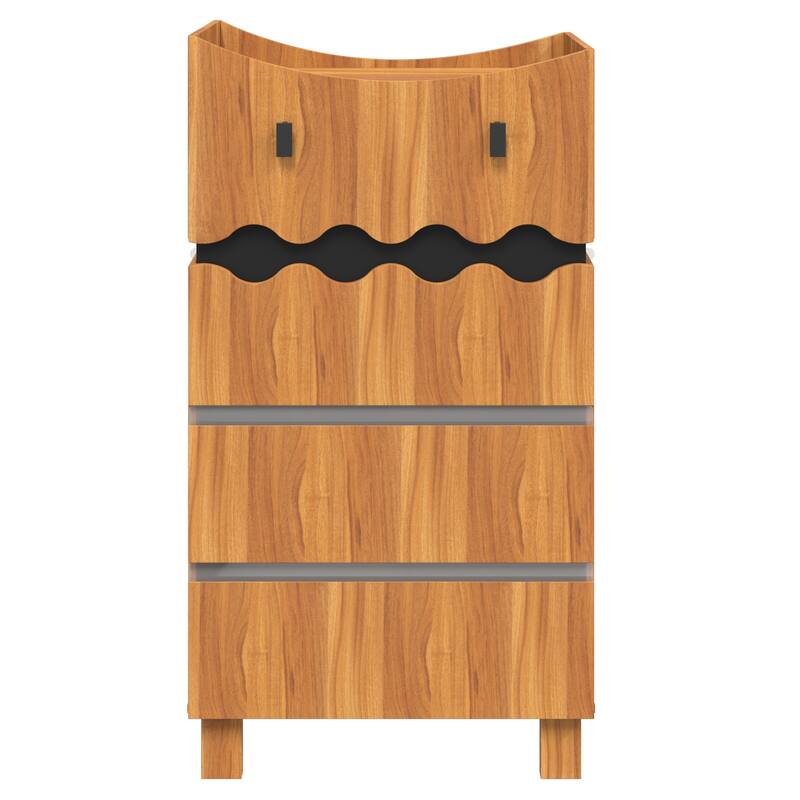 Modern Wooden Chest of Drawers with Wavy Front Design, 4-Drawer Storage Cabinet for Bedroom or Living Room