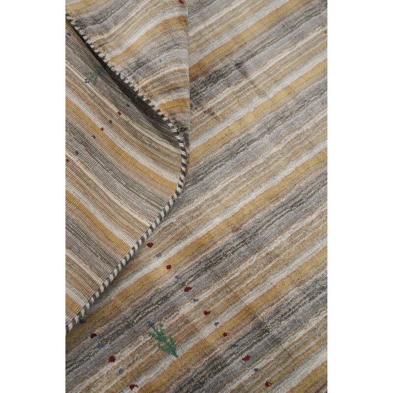 Hand Knotted Oriental 100% Wool Carpet Tribal Animal Pictorial Multi-Colored Gabbeh Area Rug - 8' 11'' X 6' 0''