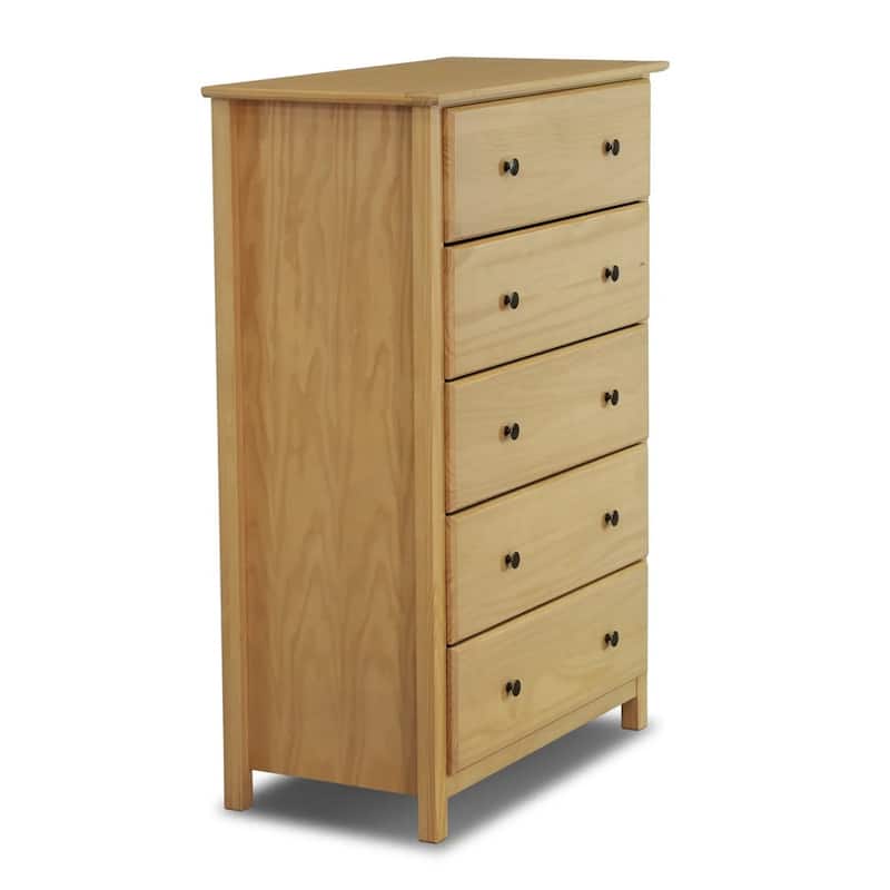 Grain Wood Furniture Shaker 5-drawer Solid Wood Chest