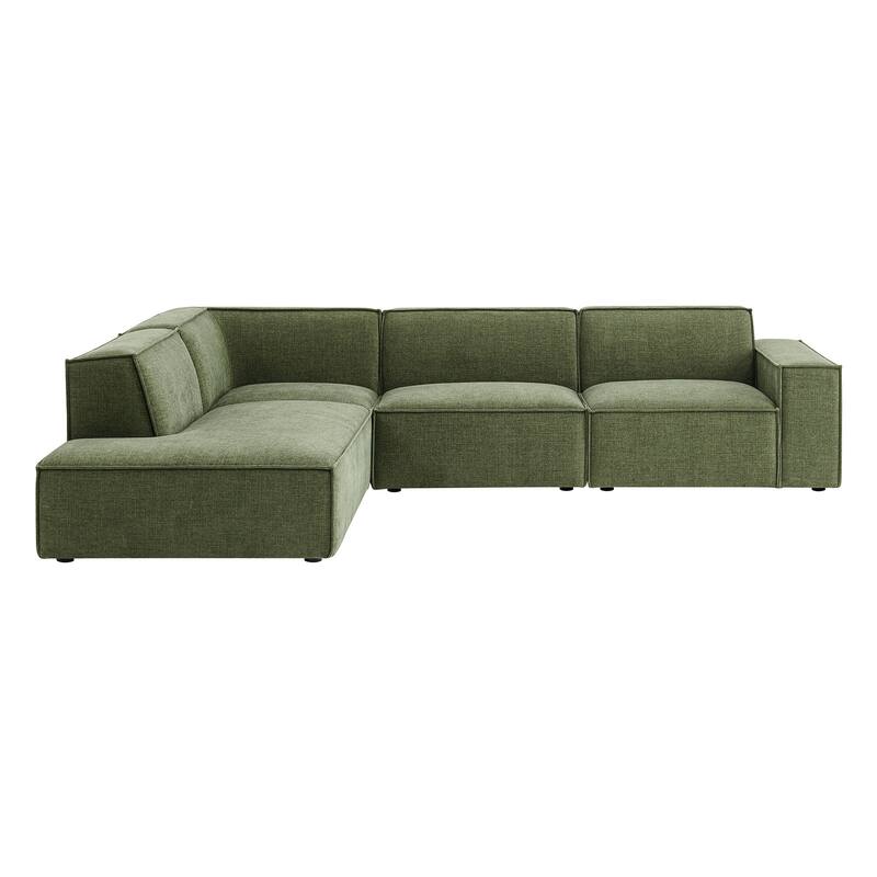 Restore 4-Piece Performance Fabric Upholstered Modular L-Shaped Sofa