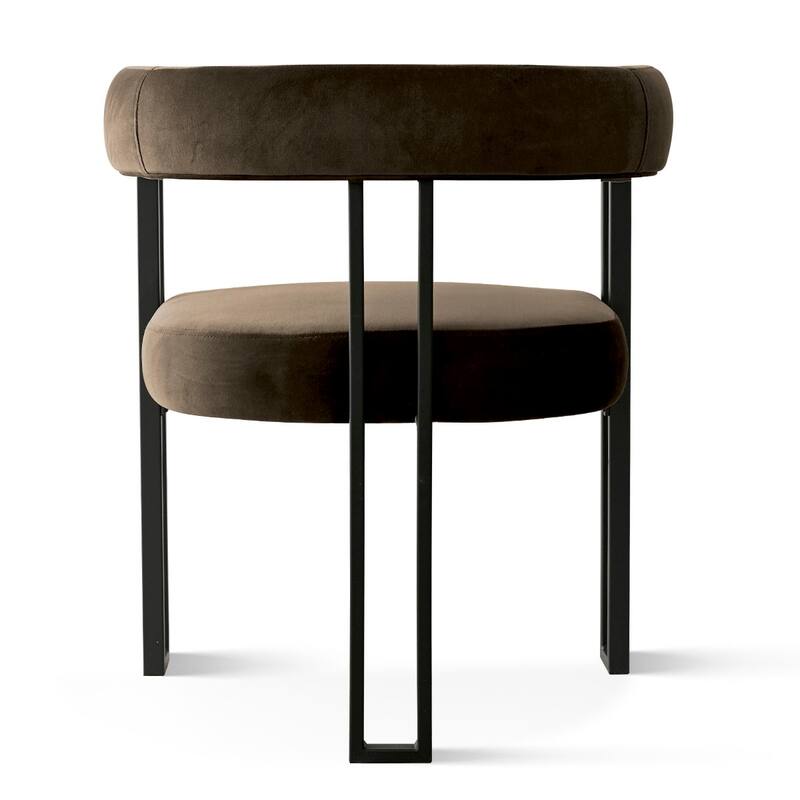 Modern Velvet Upholstered Dining Armchairs with Black Metal Legs (Set of 2/4/6)