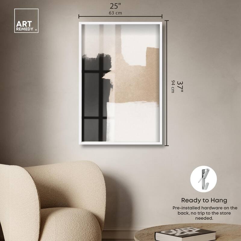 Beige and Black I Shadowbox by Art Remedy