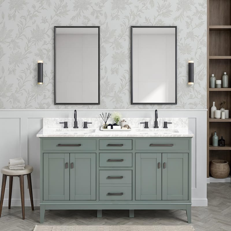 Madison 60 in. Double Bathroom Vanity Cabinet - 60"W x 21"D