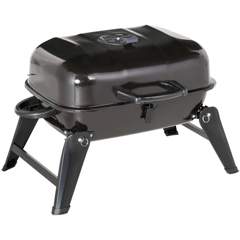 Portable Charcoal Grill Tabletop Small BBQ Grill - Black