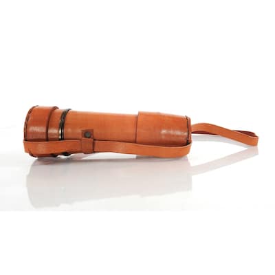 Rustic Brass and Leather Handheld Telescope - 15x2.25x2.25"